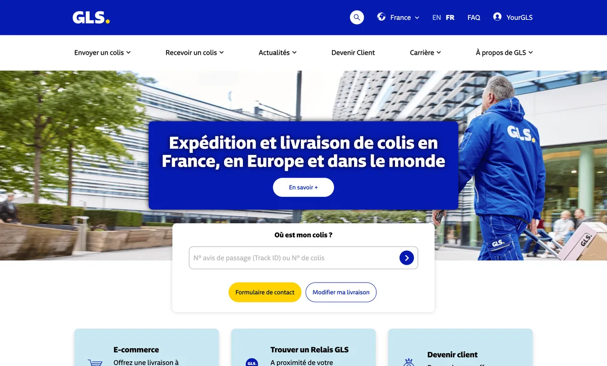 GLS parcel delivery site